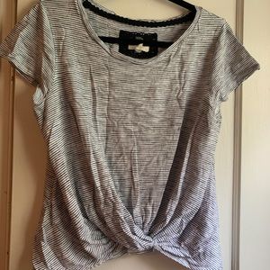 Twist front striped tee
